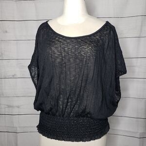 Free People black loose sheer top small